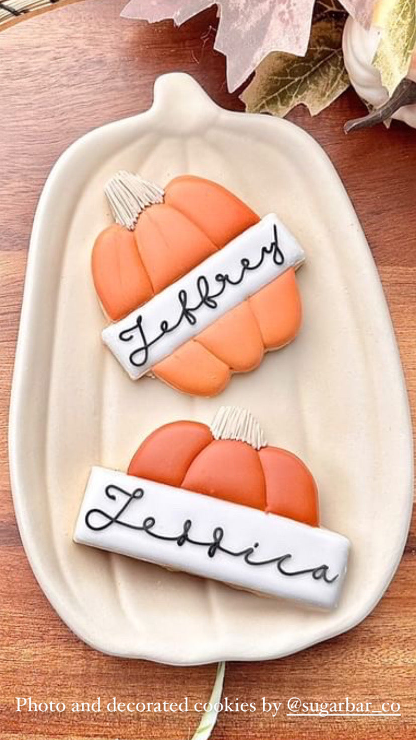 Pumpkin no. 5 with banner cookie cutter