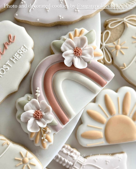Rainbow with floral no. 1 cookie cutter