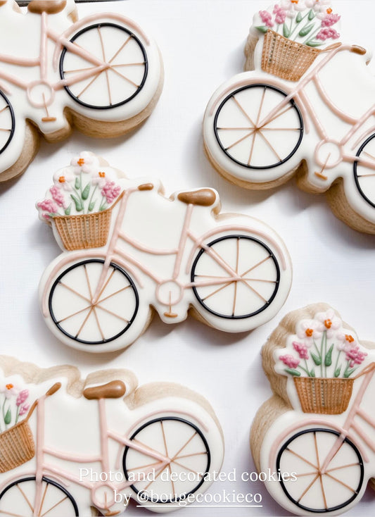 Floral bicycle (style b) cookie cutter