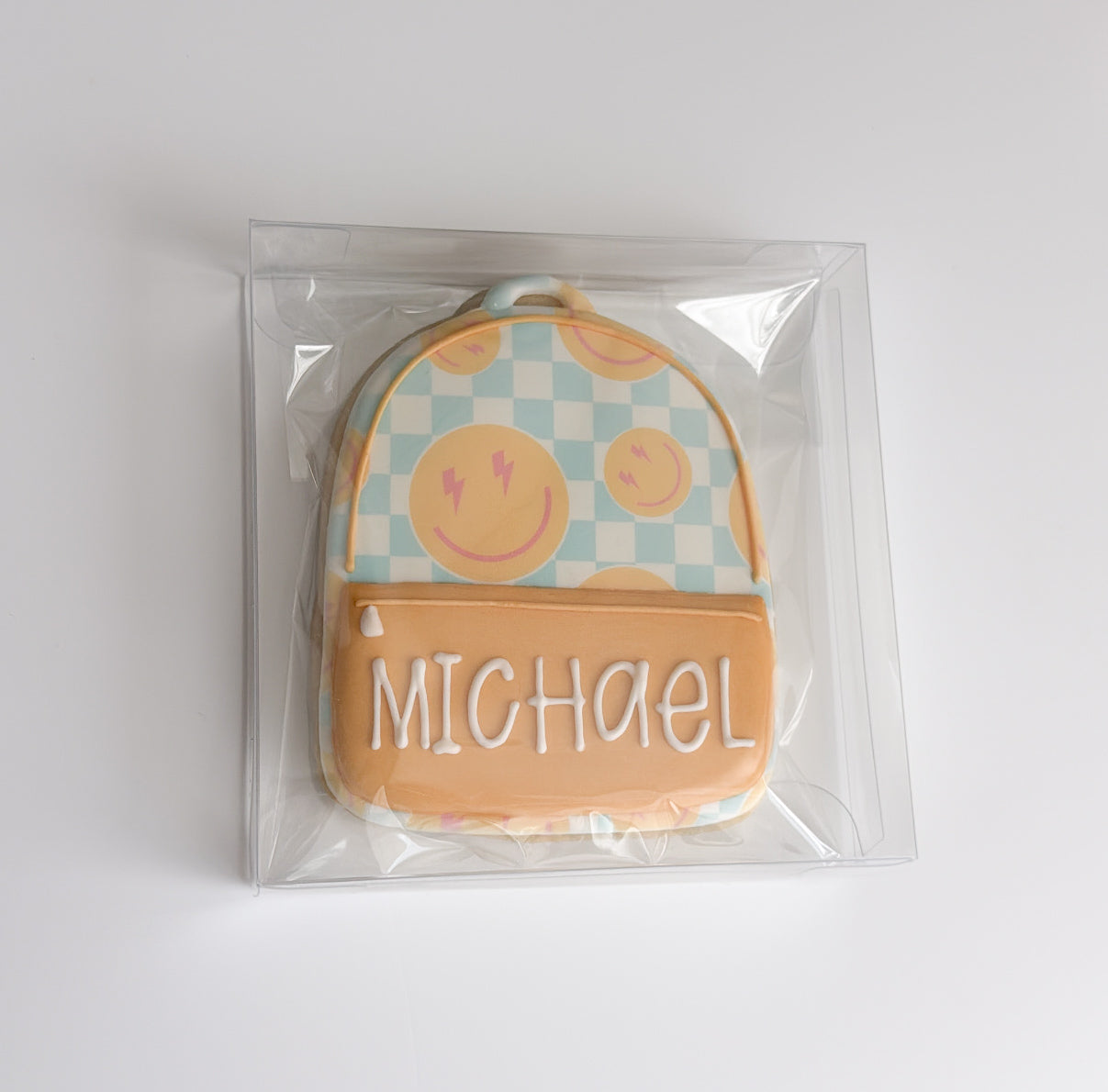Yellow Backpack - Personalized Single Cookie (Back To School Cookie Presale 2026 - Local pickup ONLY)