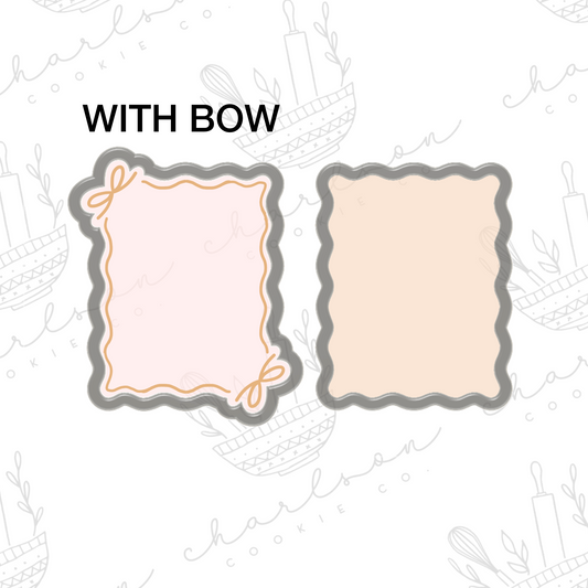 Wavy rectangle plaque (Wide) cookie cutter