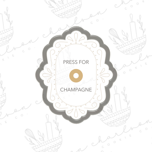 Press for champagne doorbell plaque cookie cutter