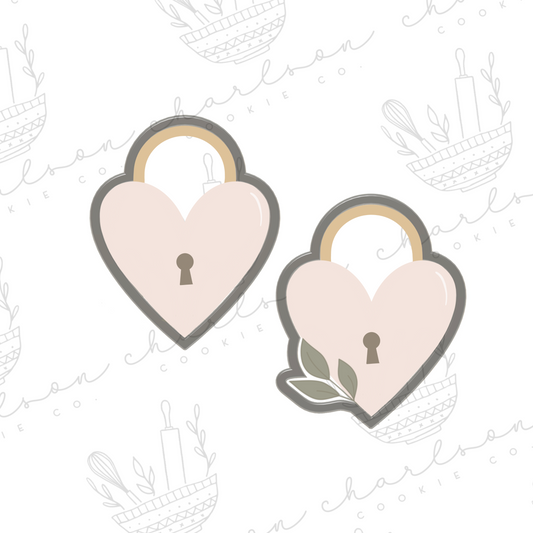 Heart lock  cookie cutter