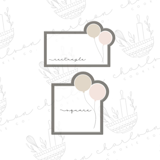 Plaque with 2 balloons cookie cutter