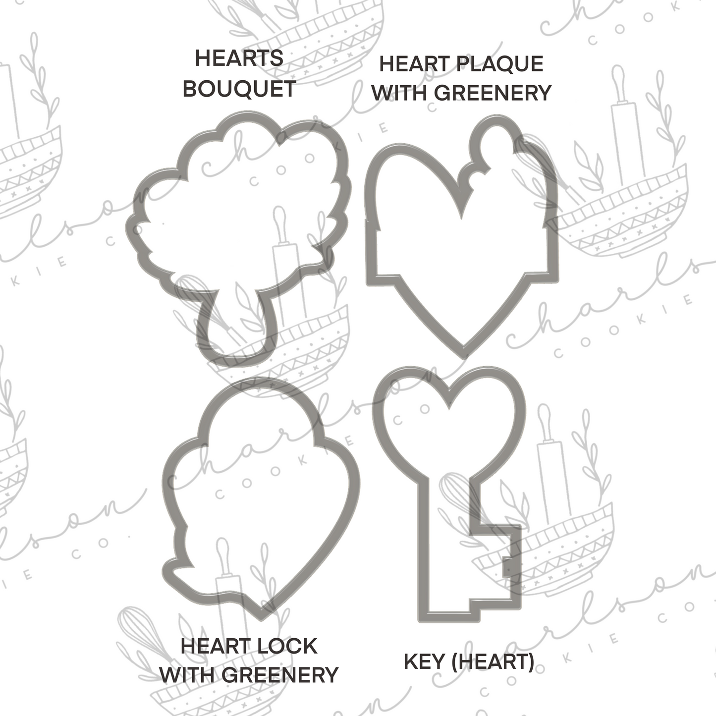 Kirkie Kookies - "Love Is Sweet" class cookie cutters