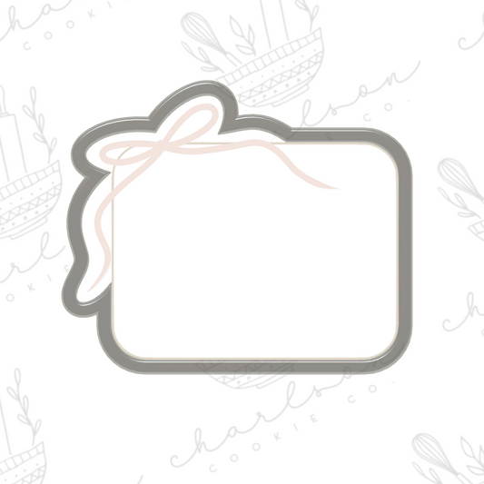 Rectangle with ribbon bow no. 2 plaque cookie cutter