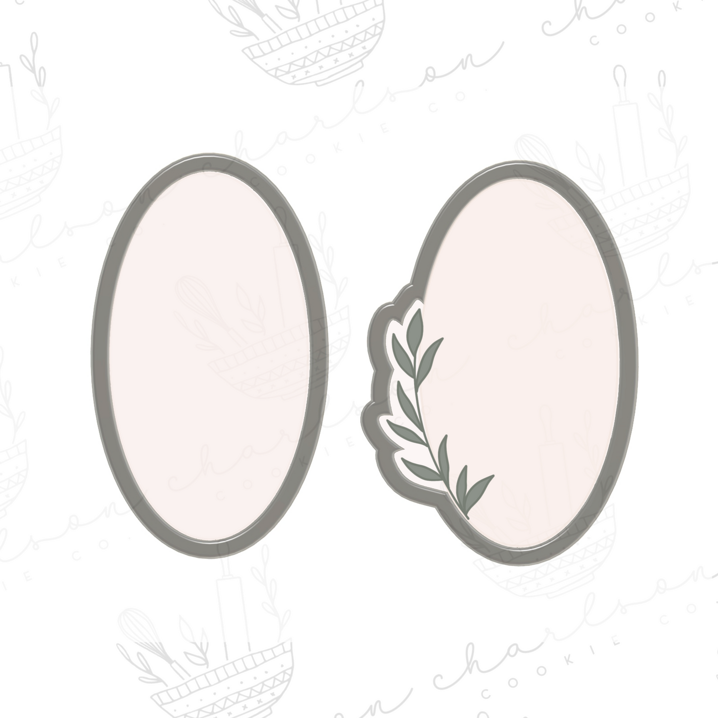 Oval no. 4 cookie cutter (Gussiedupcookieco)