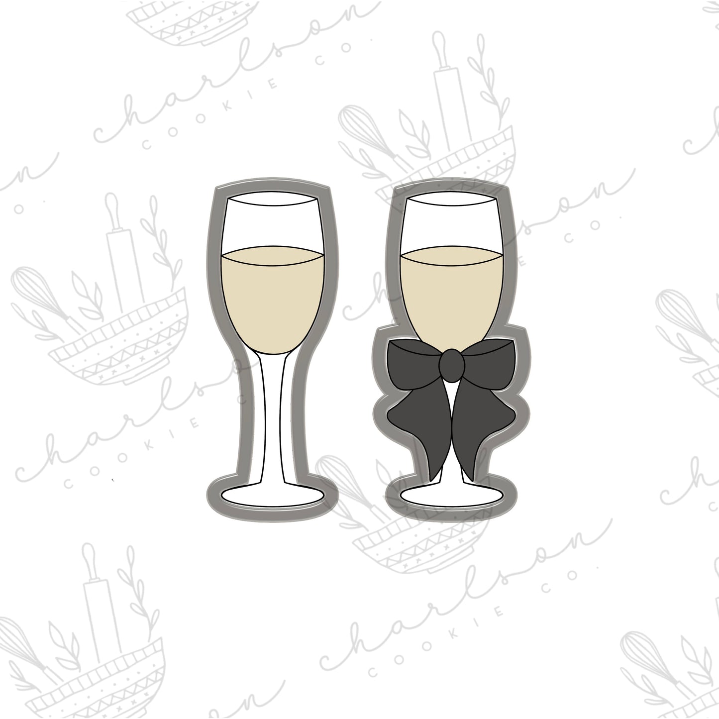Champagne glass B cookie cutter