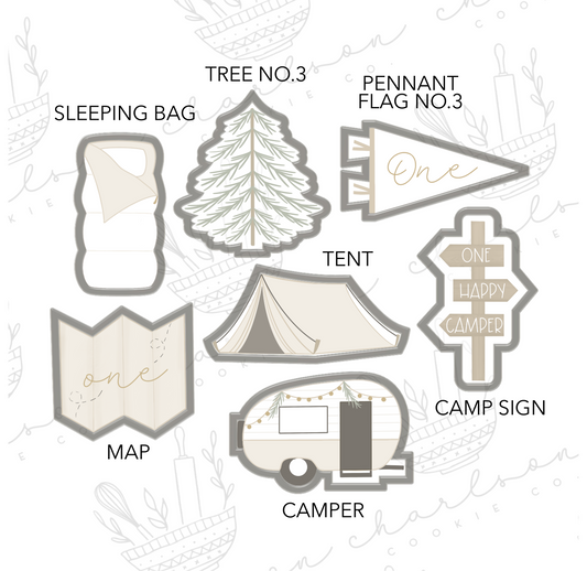 Sifted and Sugared Collab - One Happy Camper theme cookie cutters