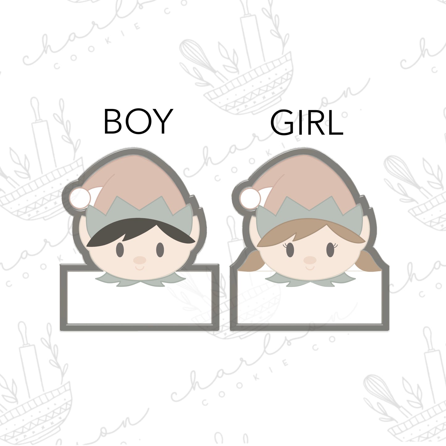 Elf banner no. 2 cookie cutter