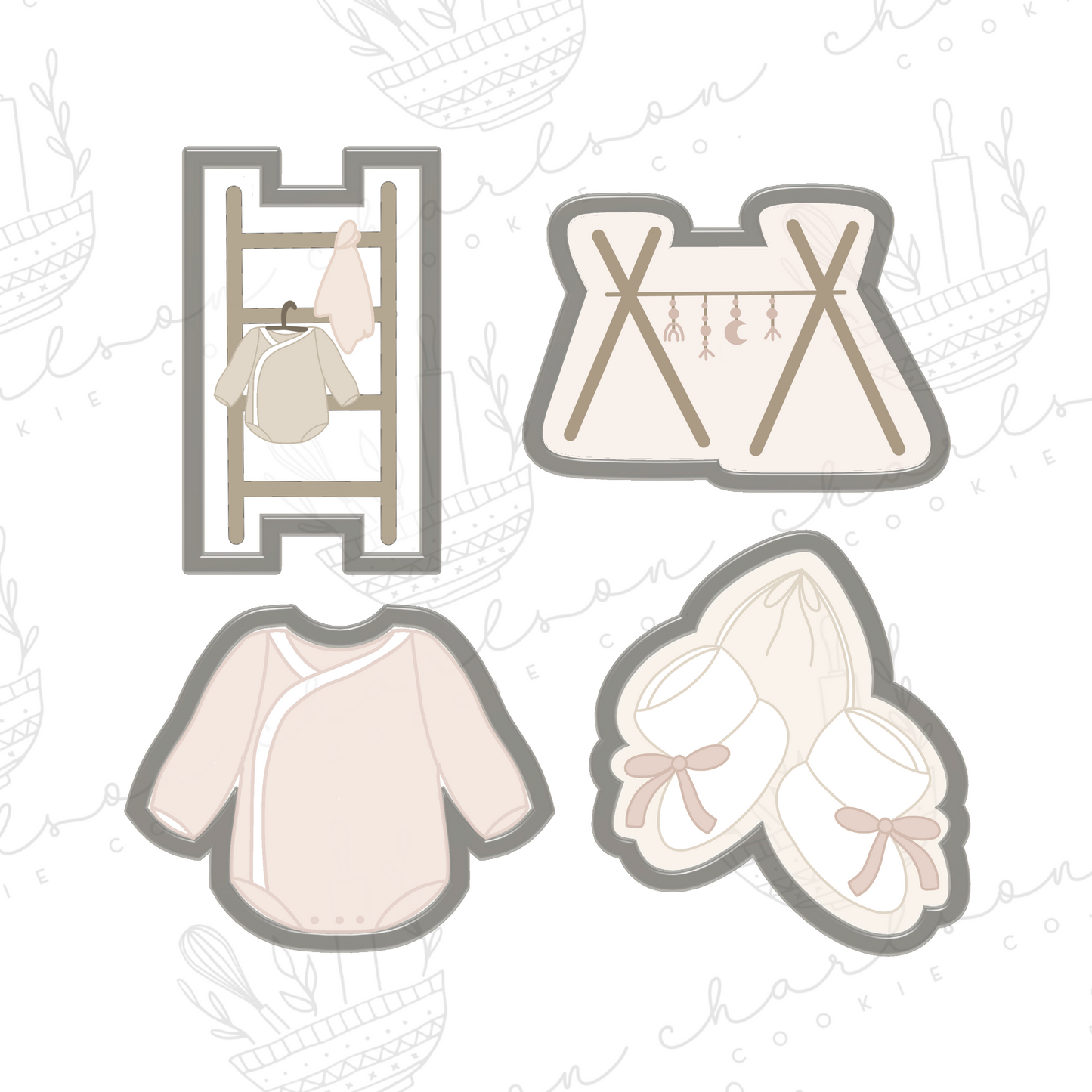 Baby theme cookie cutters set (Gussiedupcookieco)