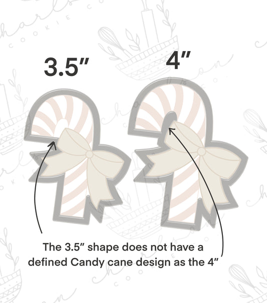 Candy cane with bow cookie cutter