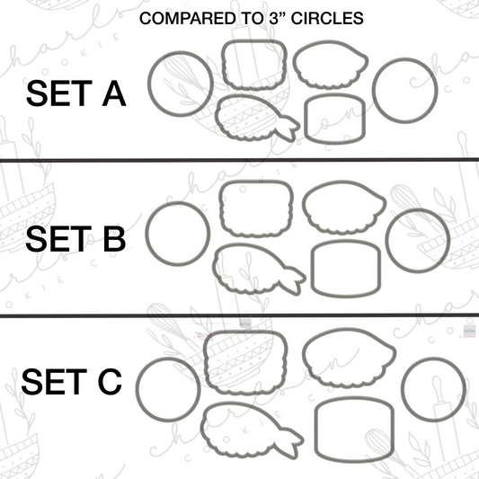 Sushi theme cookie cutters