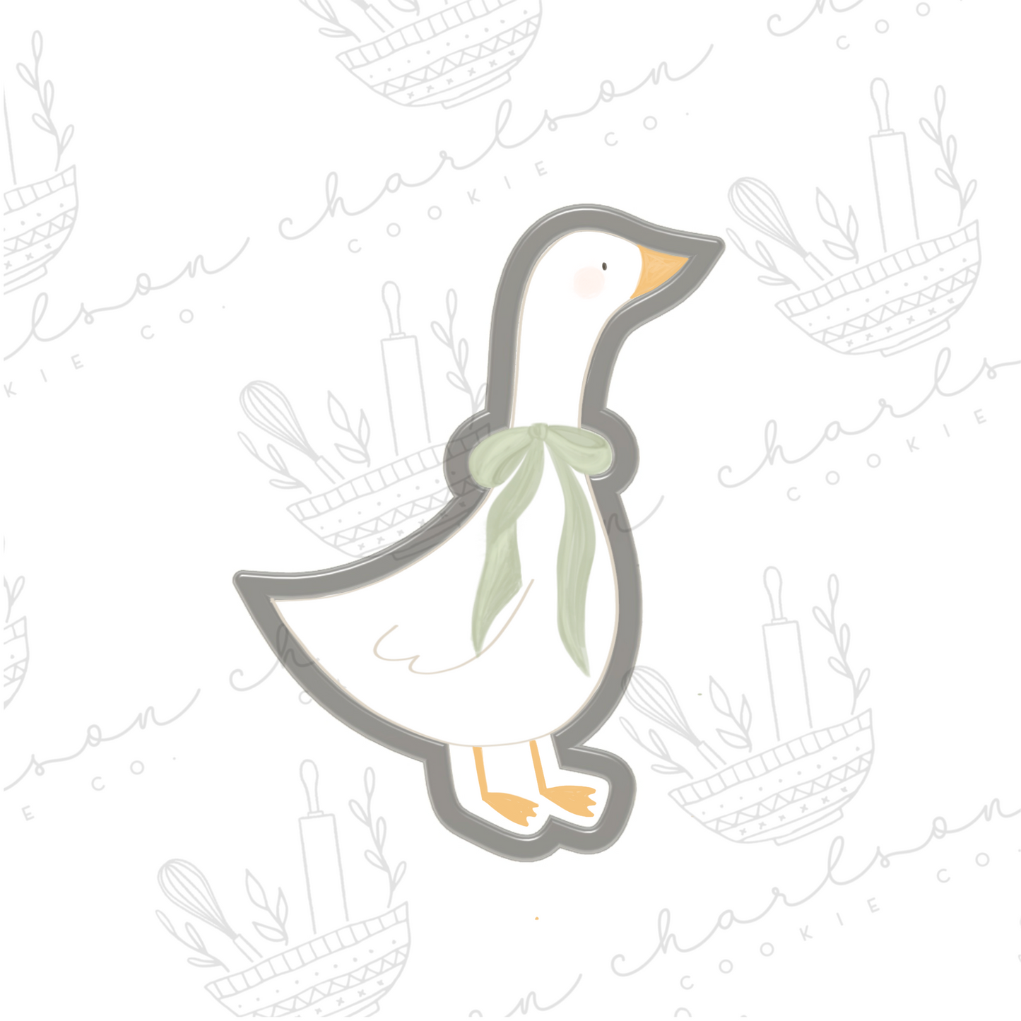 Goose with bow cookie cutter