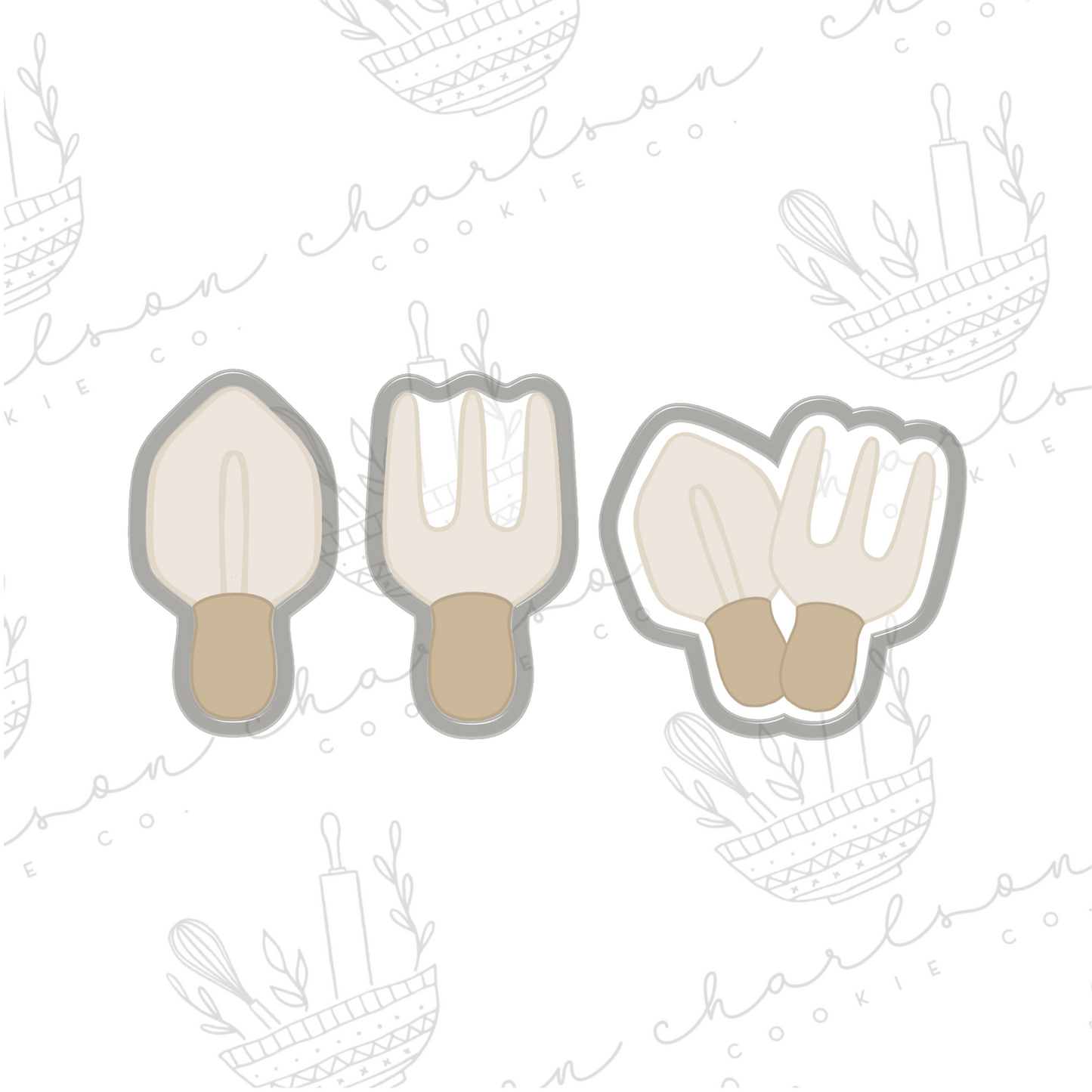 Gardening tools (chubby) cookie cutter