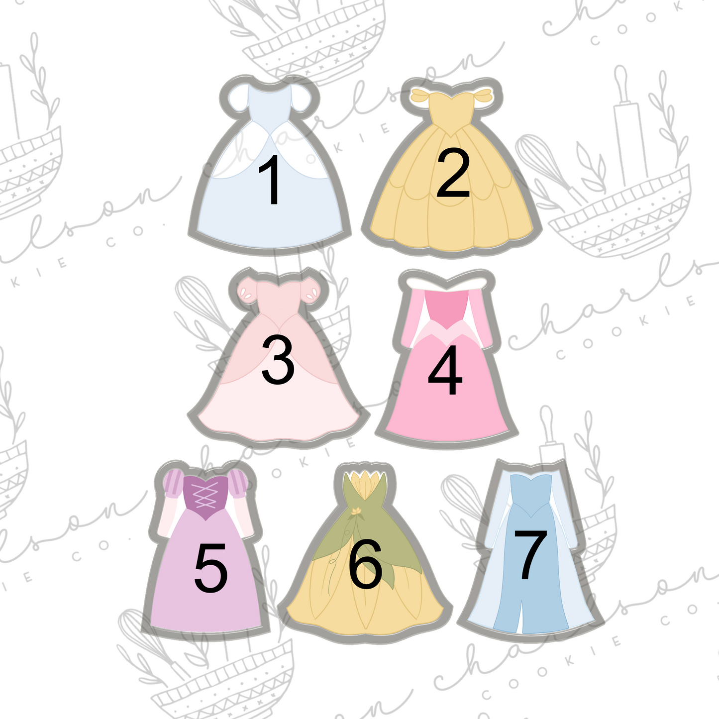 Princess dresses cookie cutter