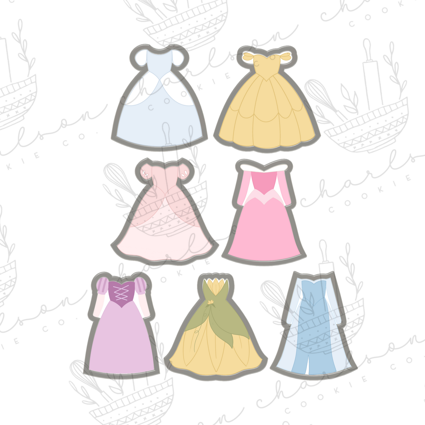 Princess dresses cookie cutter