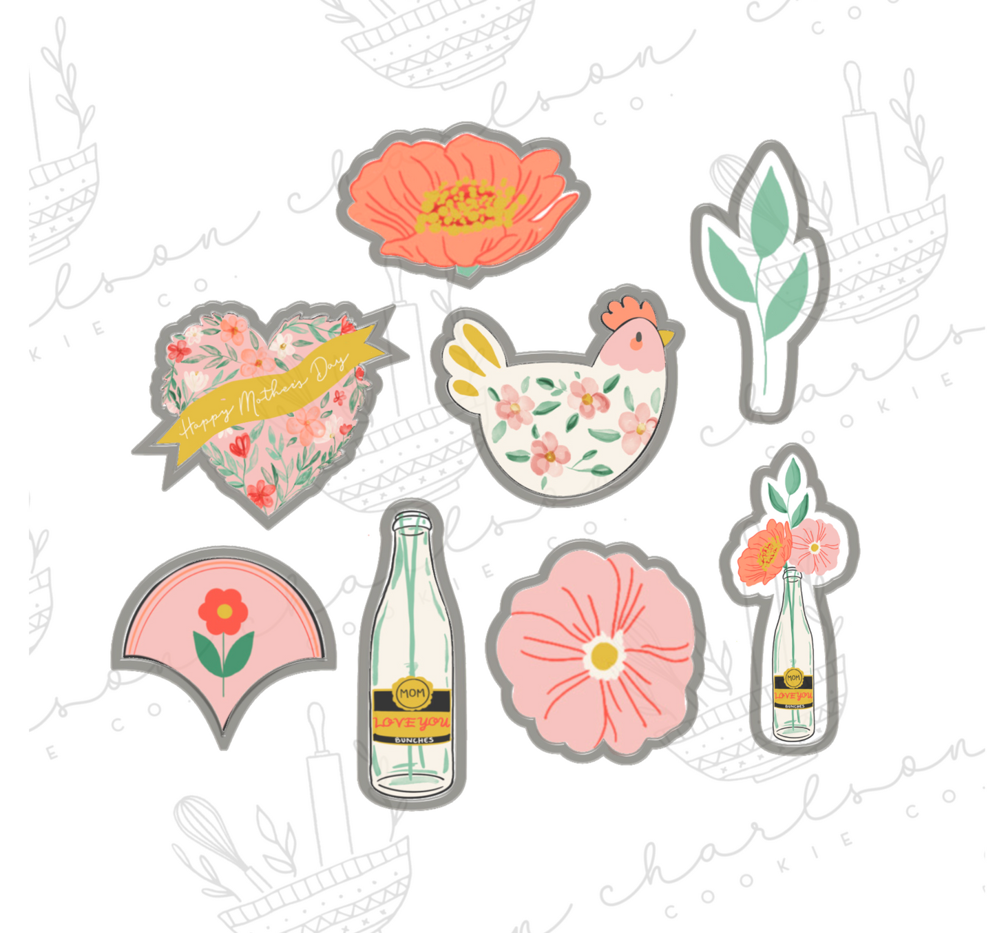 Blooming Bakes Collab - Mother's Day theme cookie cutters