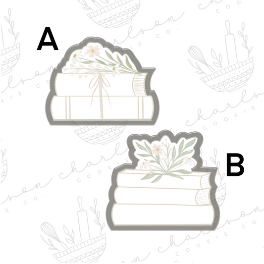 Floral book no. 2 cookie cutter (samasweetery)
