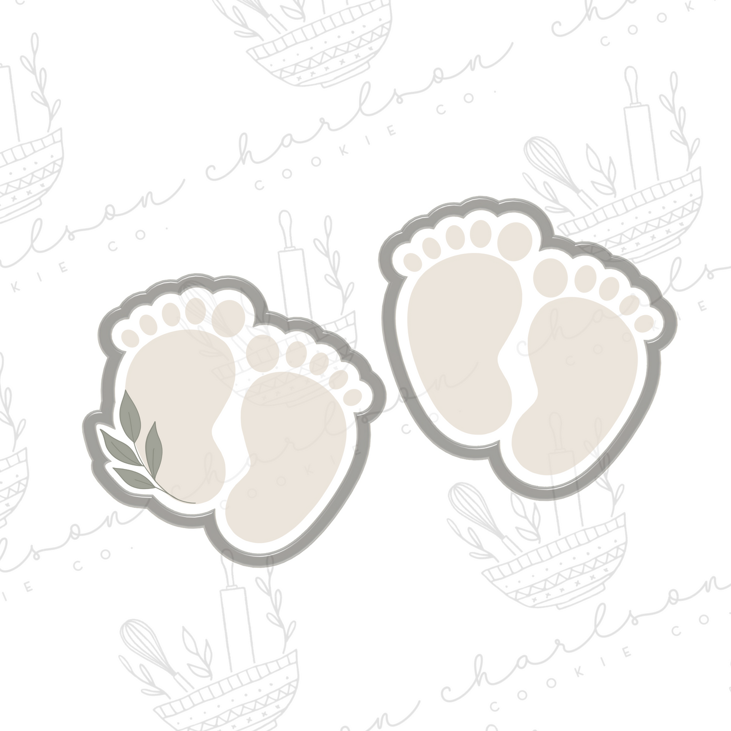 Baby feet cookie cutter