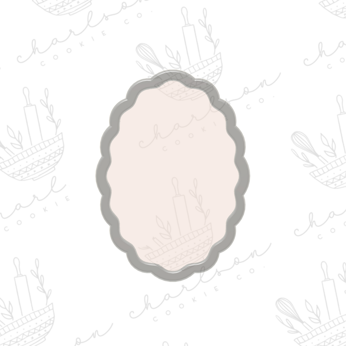 Wavy oval cookie cutter