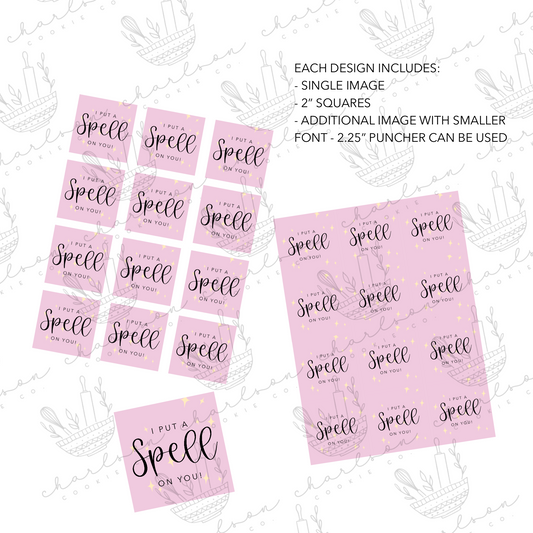 I put a spell on you / Trick or treat - includes 3 halloween designs - print template / Instant digital download
