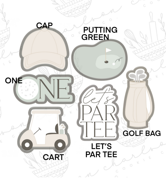Golf theme cookie cutters set