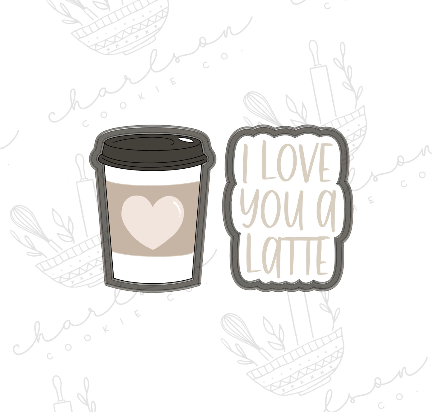 I love you a latte cookie cutters