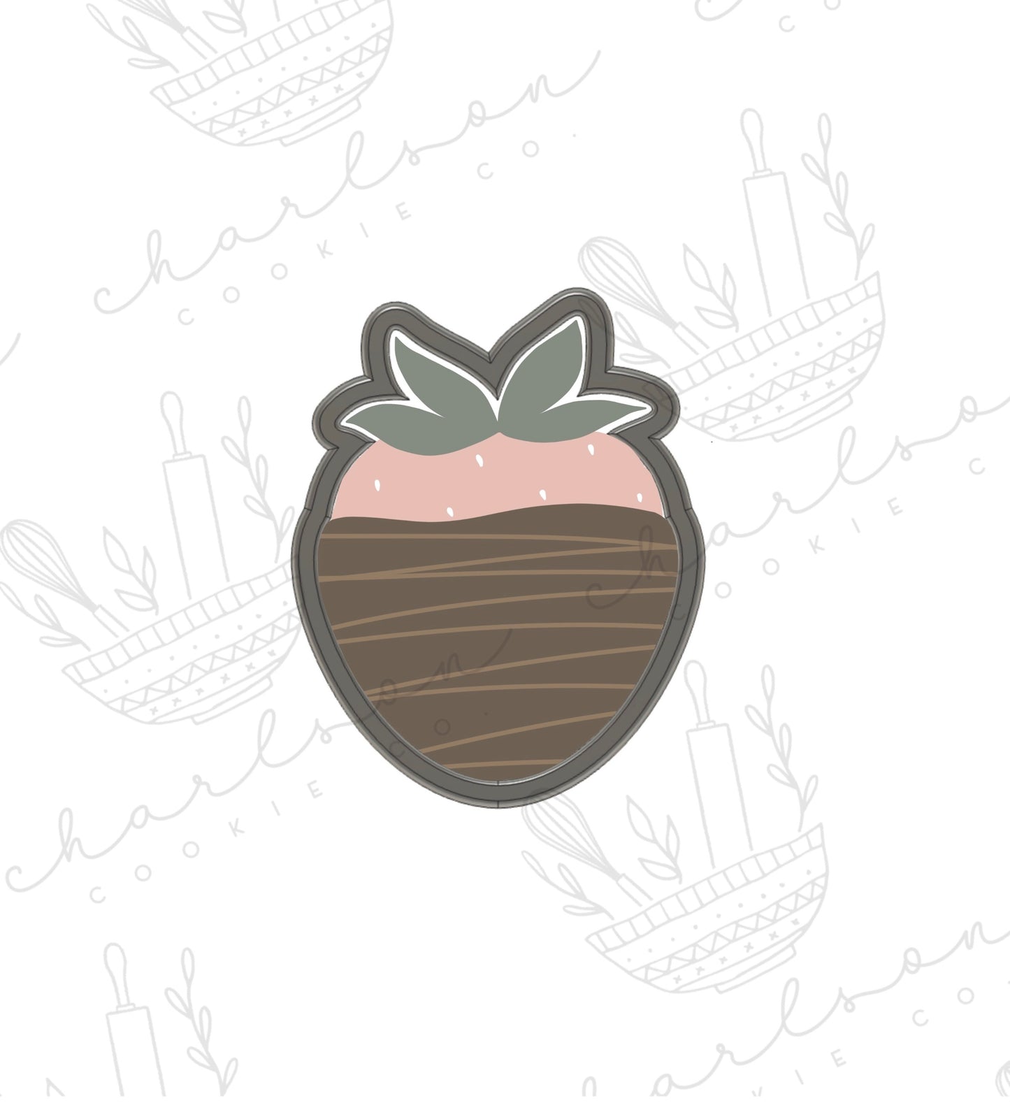 Chocolate covered strawberry cookie cutter