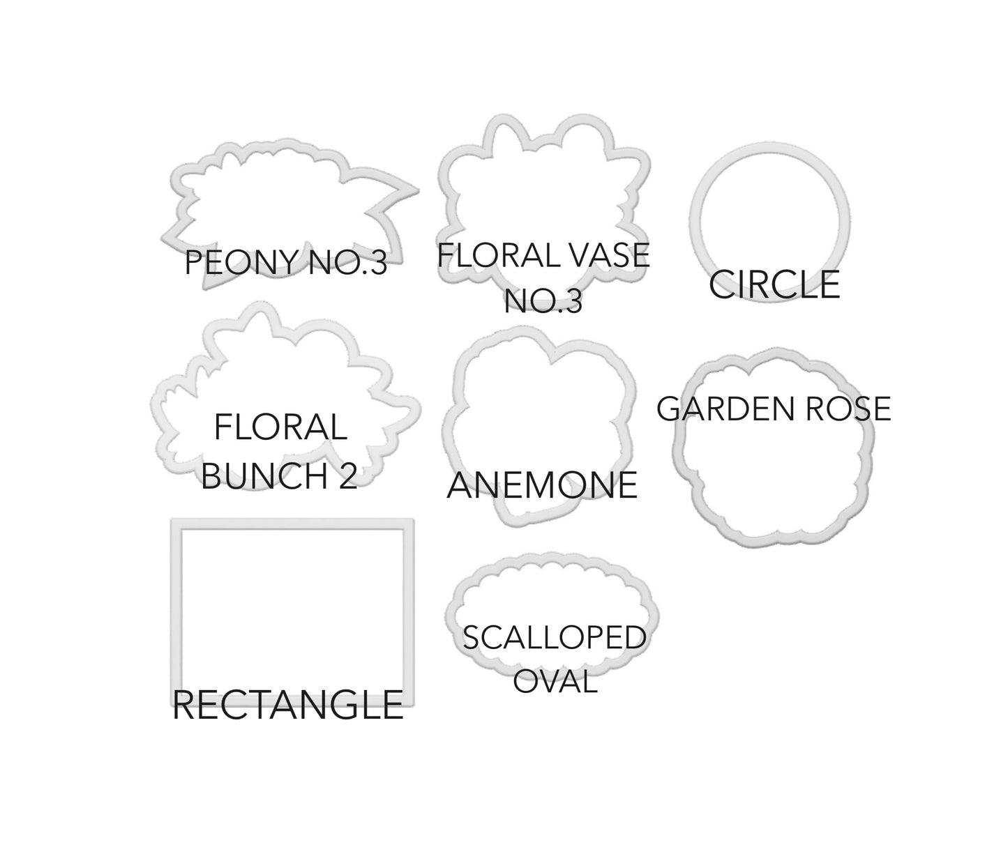 Linen & Gray - "Floral" class cookie cutters