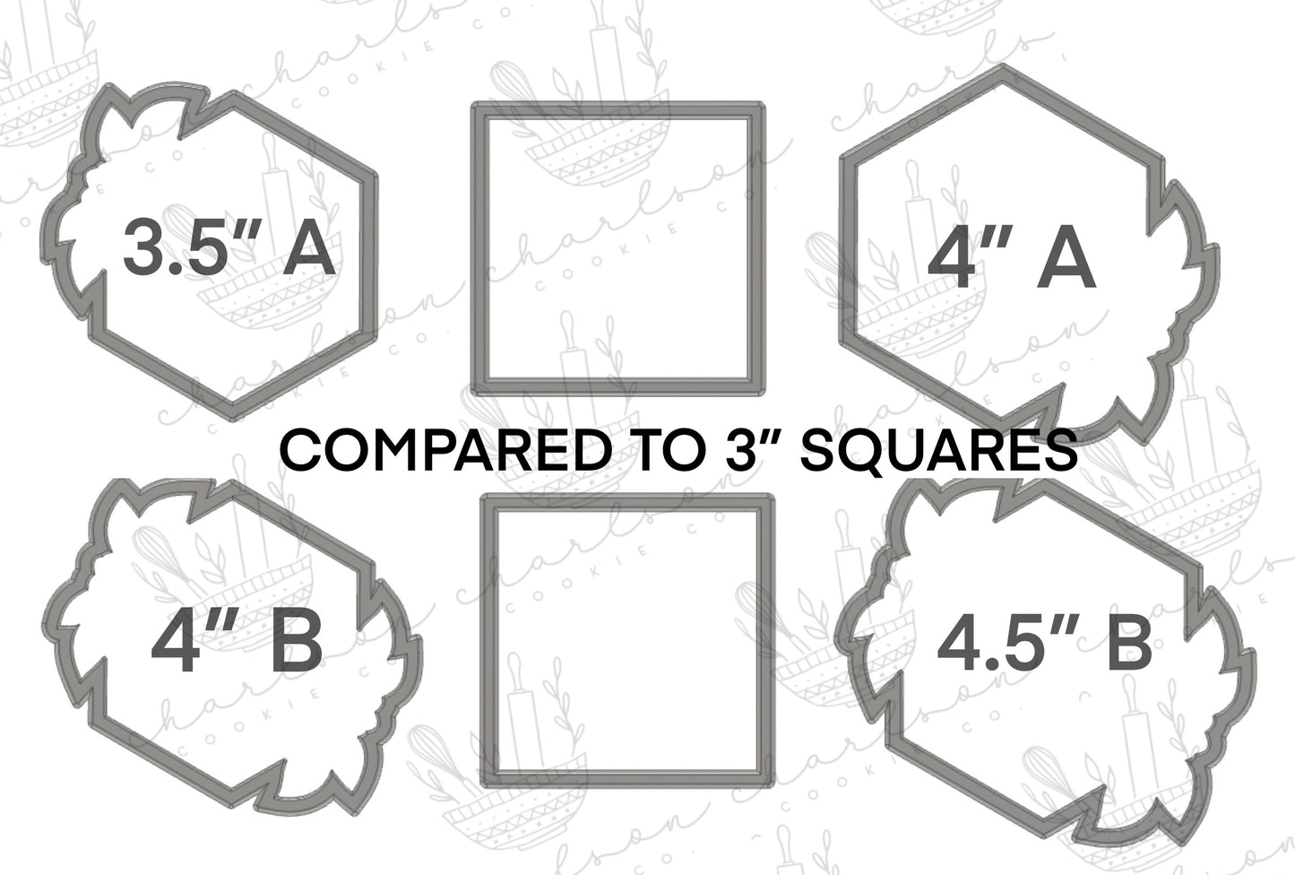 Hexagon with floral cookie cutter