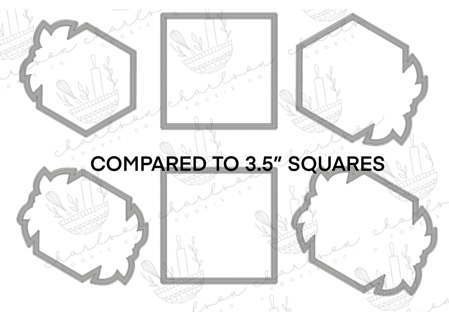 Hexagon with floral cookie cutter