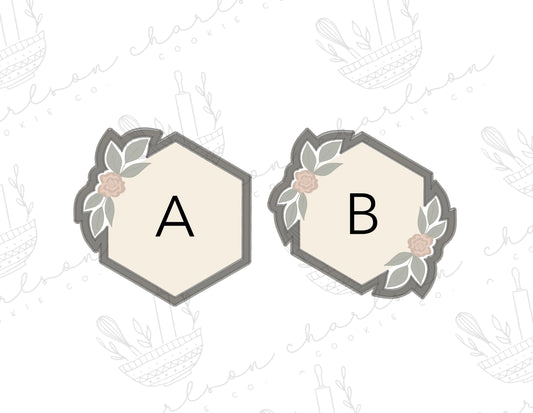 Hexagon with floral cookie cutter