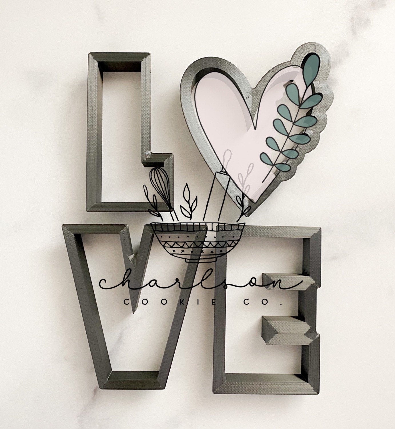 L heart VE cookie cutters