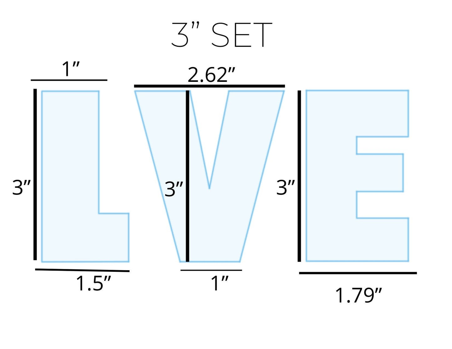 L heart VE cookie cutters