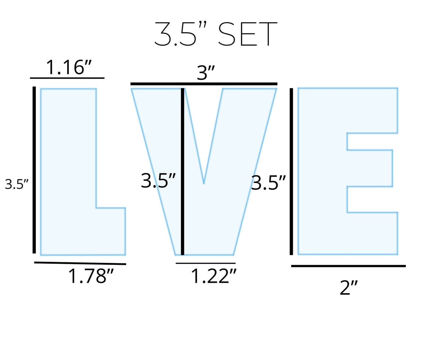 L heart VE cookie cutters