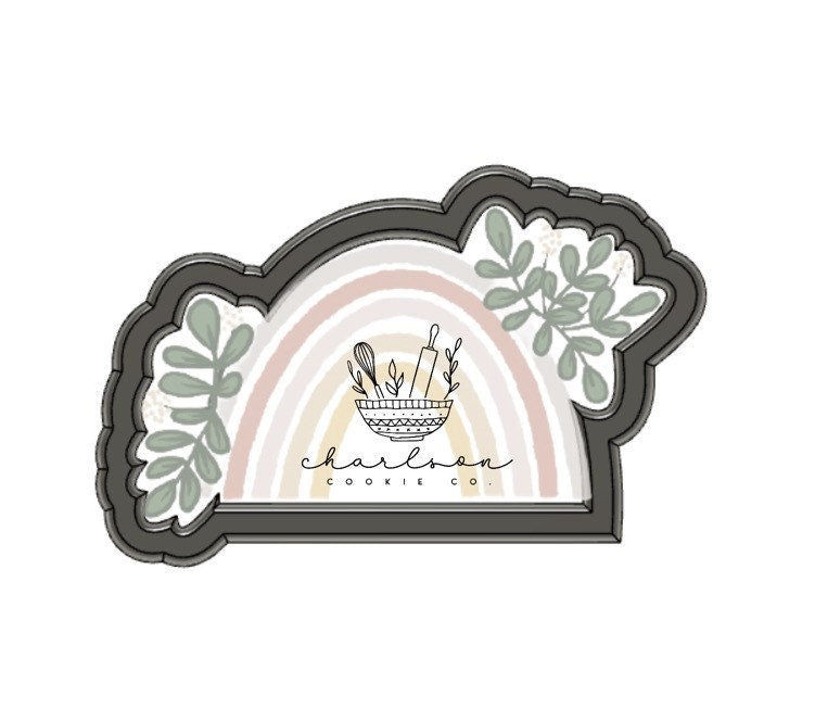 Rainbow with floral no. 1 cookie cutter