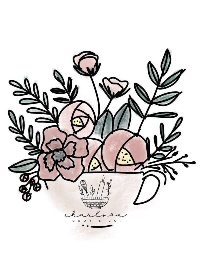 Floral cup cookie cutter