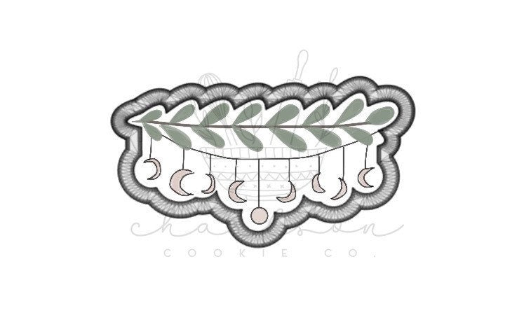 Banner with greenery cookie cutter