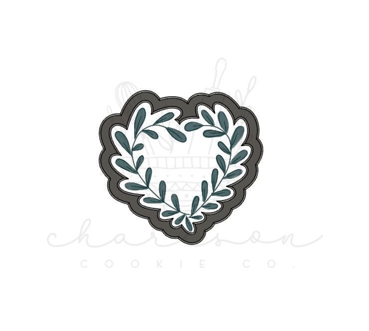 Heart full of greenery cookie cutter