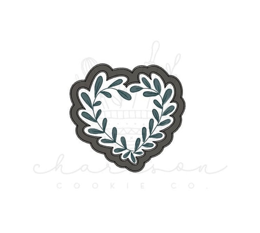 Heart full of greenery cookie cutter