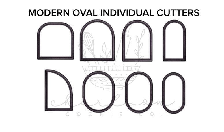 Modern arches and ovals cookie cutters