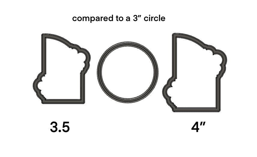 Balloon modern quarter plaque cookie cutter