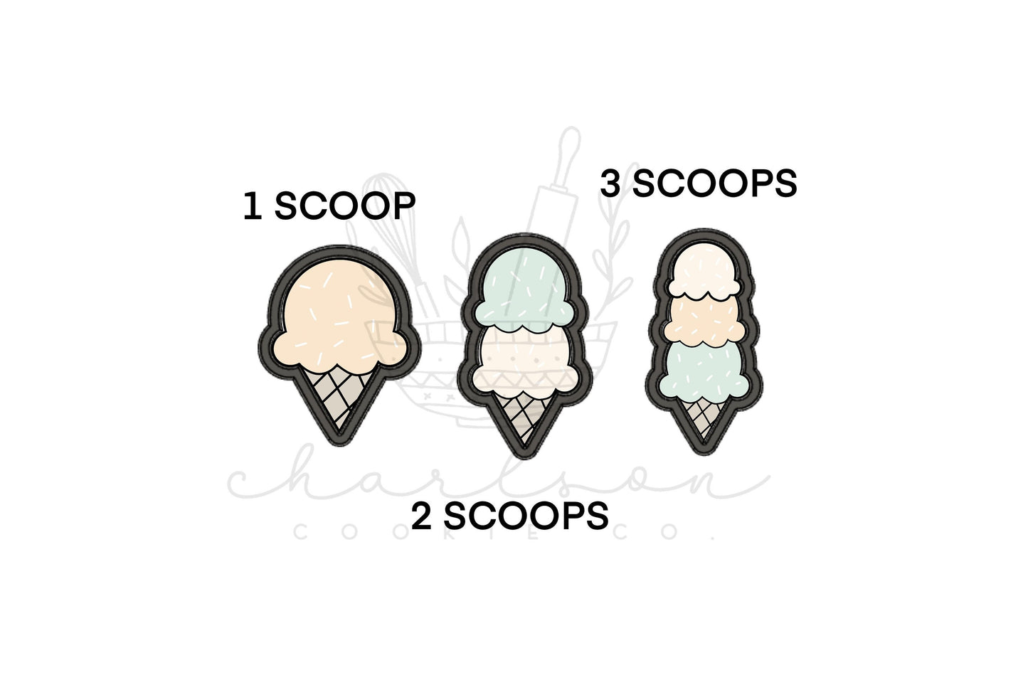 Ice cream / bear with hat cookie cutter