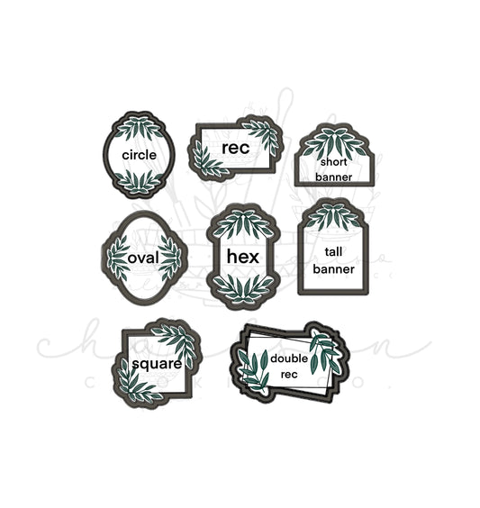 Plaques with greenery cookie cutter