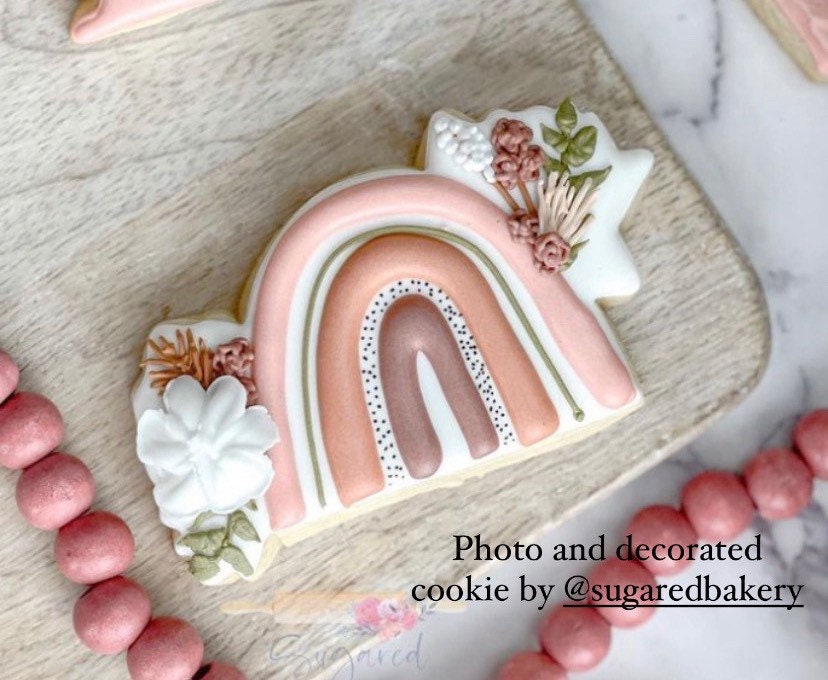 Rainbow with floral no. 1 cookie cutter