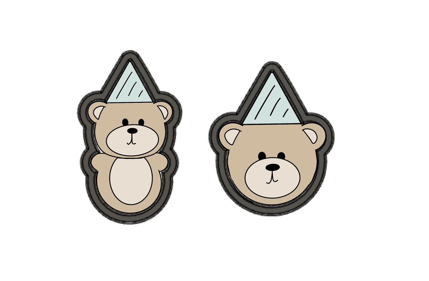 Ice cream / bear with hat cookie cutter