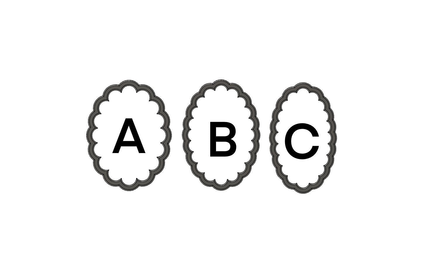 Scalloped oval cookie cutter