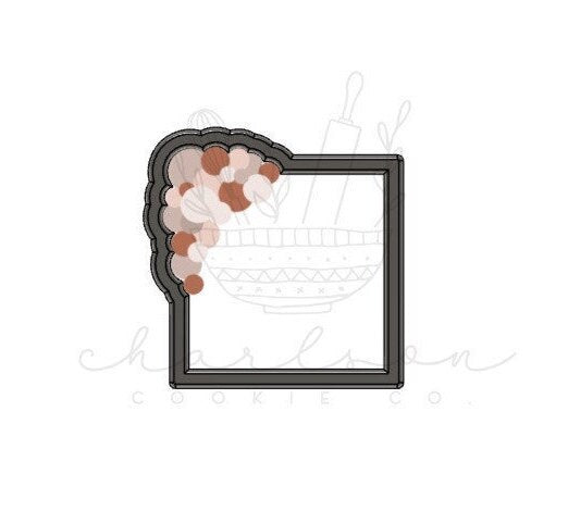 Square balloon plaque cookie cutter