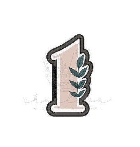 Number 1 with floral cookie cutter